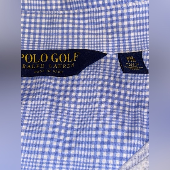 Polo Ralph Lauren Classic Fit Performance Blue Plaid Short Sleeve Shirt Men‎ XXL - Picture 3 of 7